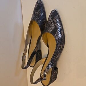 NIB Naturalizer Banks Brown Leather Snake print Slingback 8